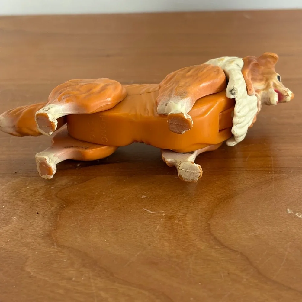 Vintage Fisher Price Adventure Series Collie Dog Action Figure Orange 1970s